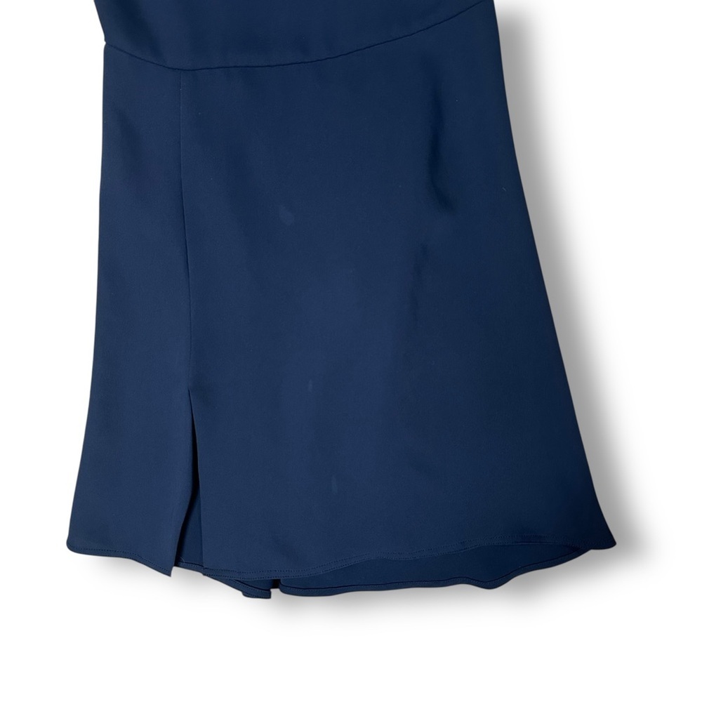 Aritzia Babaton Hamptons Mini Dress Sz 4 Navy Blue Cutout Back Minimalist - Picture 4 of 13
